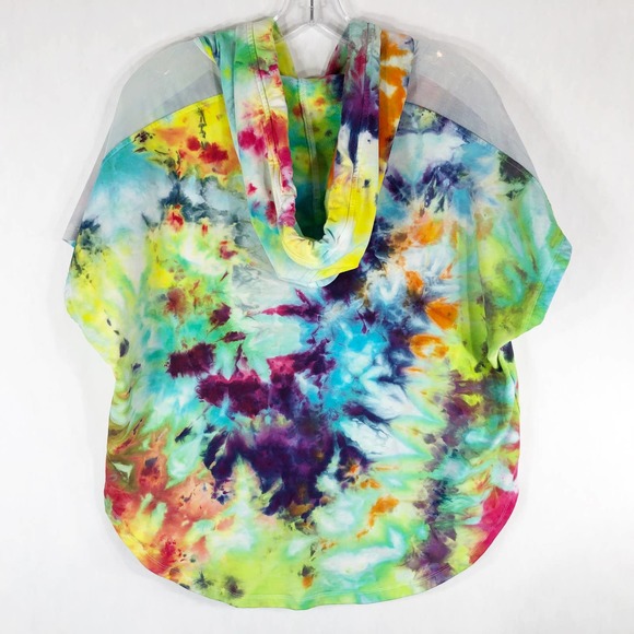 Victoria Secret Sport Small Jacket Handmade‎ Tie Dye Watercolor Wonder Hood 1517 - Picture 2 of 12